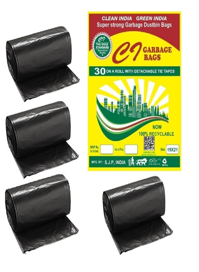 Ci C I - Eco Friendly- Biodegradable Garbage Bags Pack of 4 Rolls (Medium) Size 48 cm x 56 cm (120 Bags) (Black Colour, Plastic) - Image 2